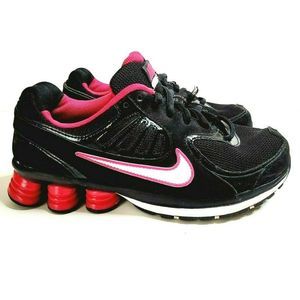 black pink nike shox